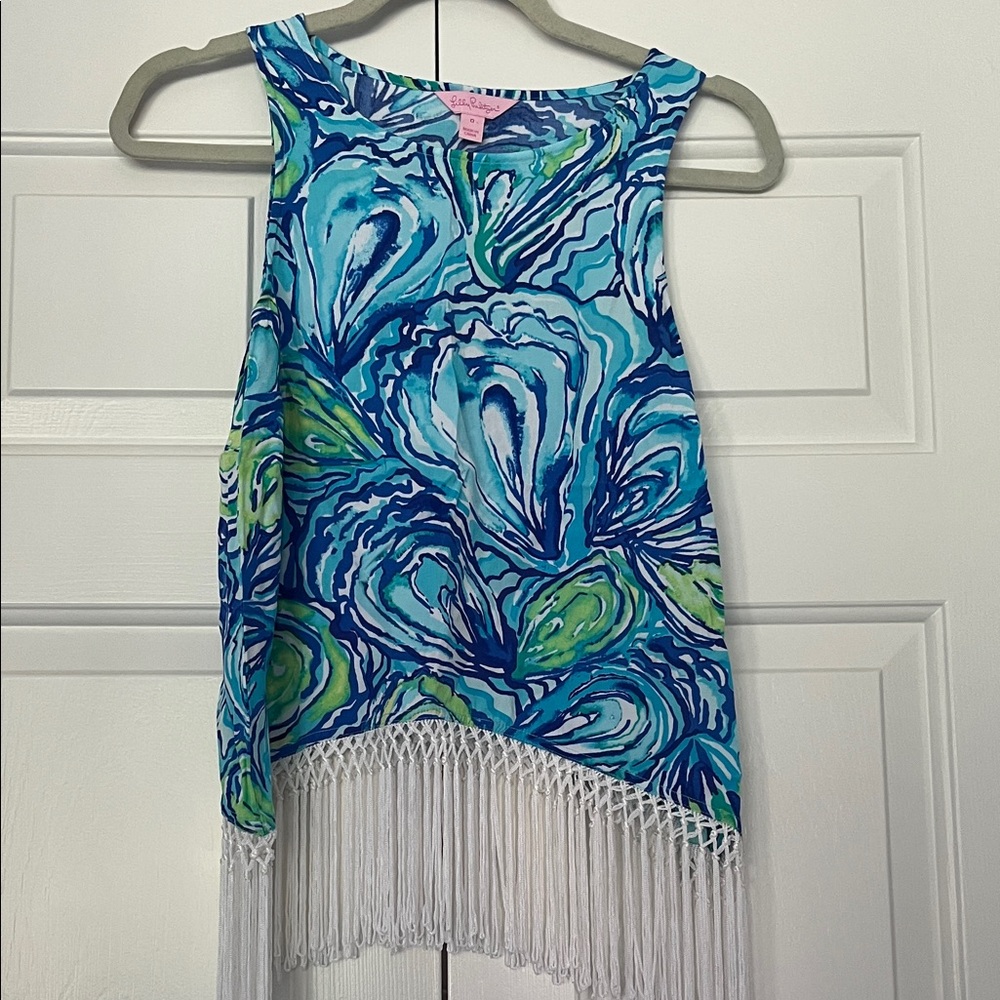 Lilly Pulitzer Oceanic Blue and Green Top